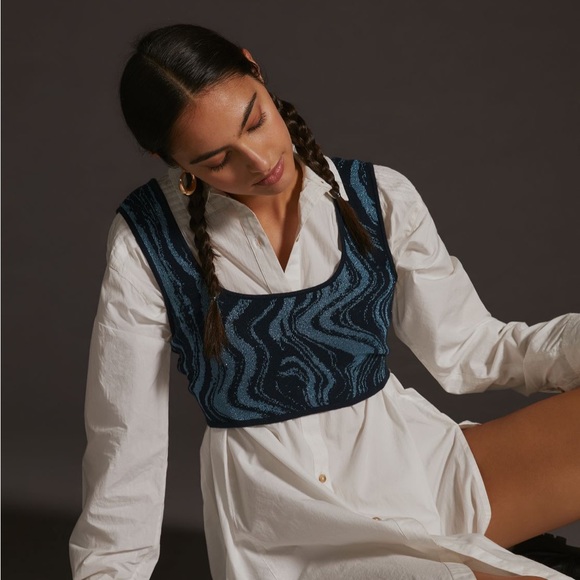 Anthropologie Jackets & Blazers - ✨ Anthropologie Cropped Marble Vest